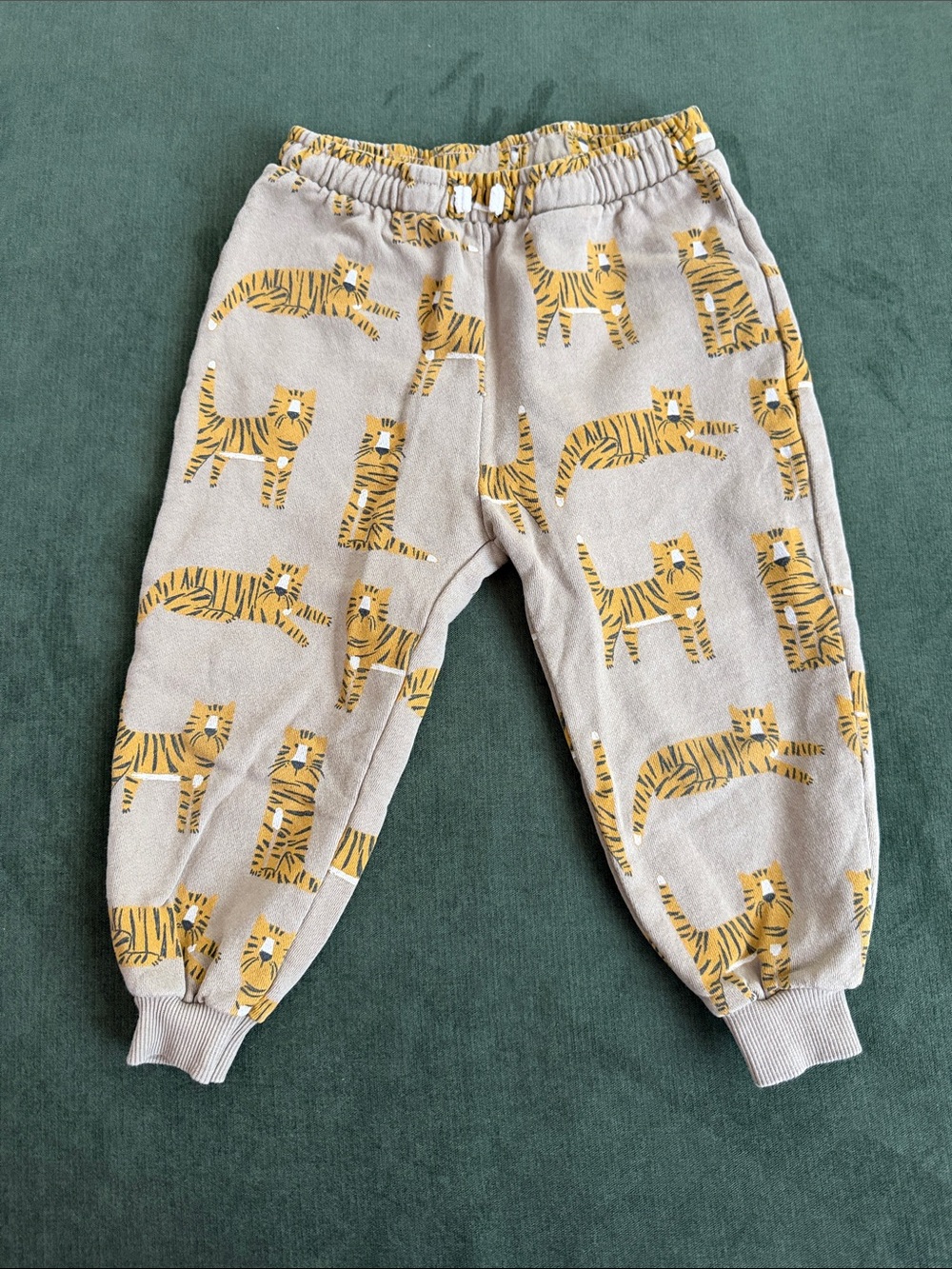 Zara Cream Sweatpants with Orange Tiger Motif size 4-5